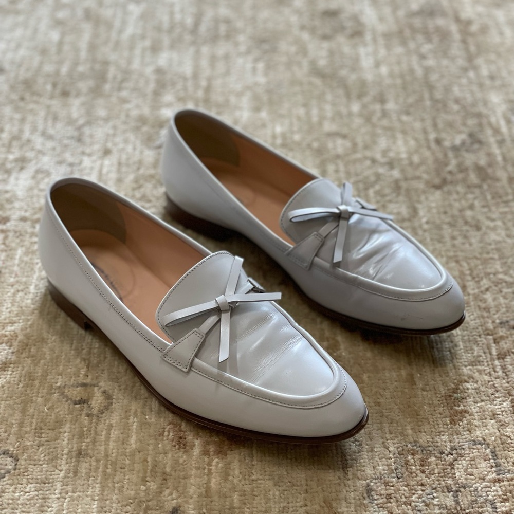 J Crew Collection Academy Women’s  Gray Leather Highland Mist Shoes, Size 7